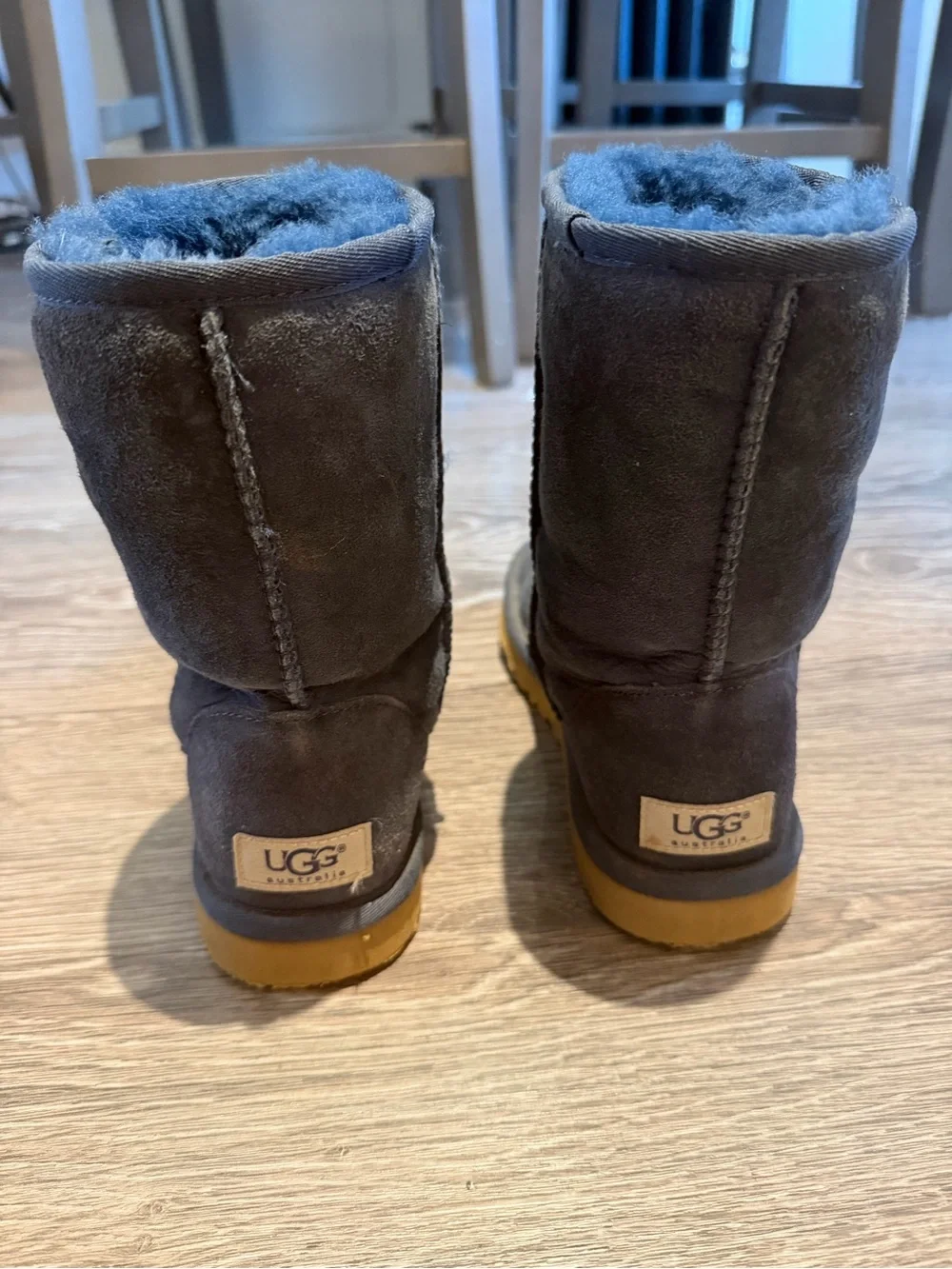 UGG Women's Charcoal Suede Shearling Mid-Calf Boots